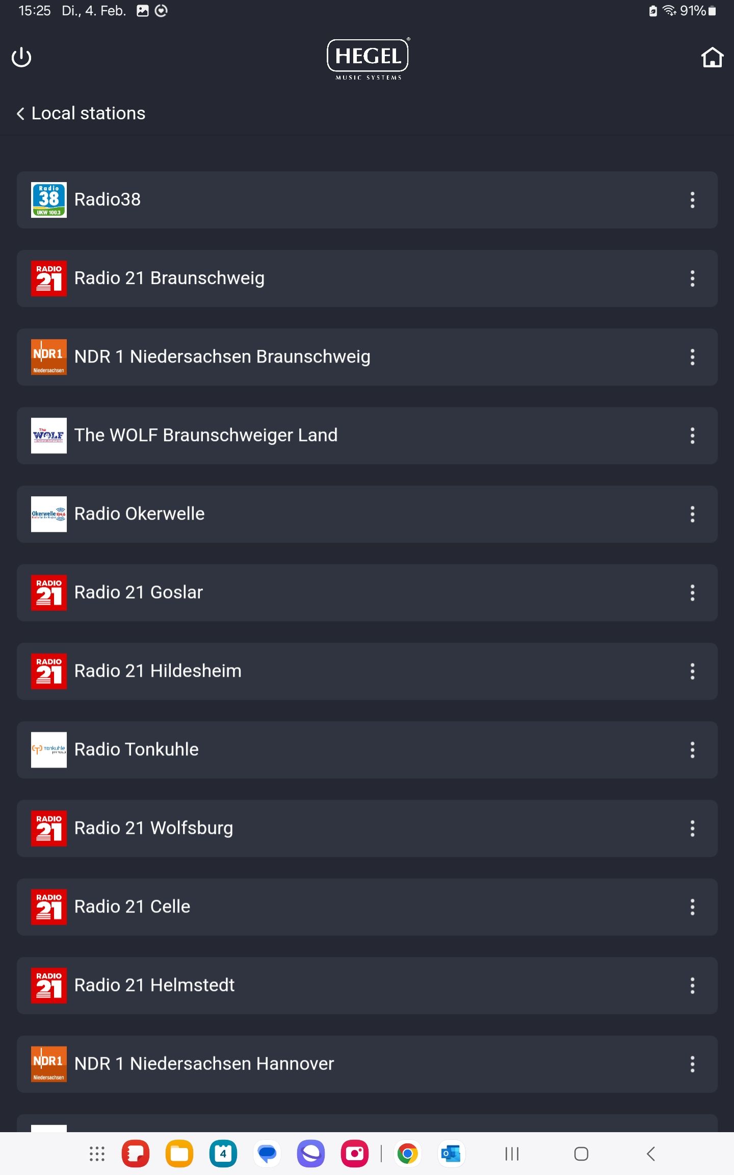 Stationsauswahl Internetradio